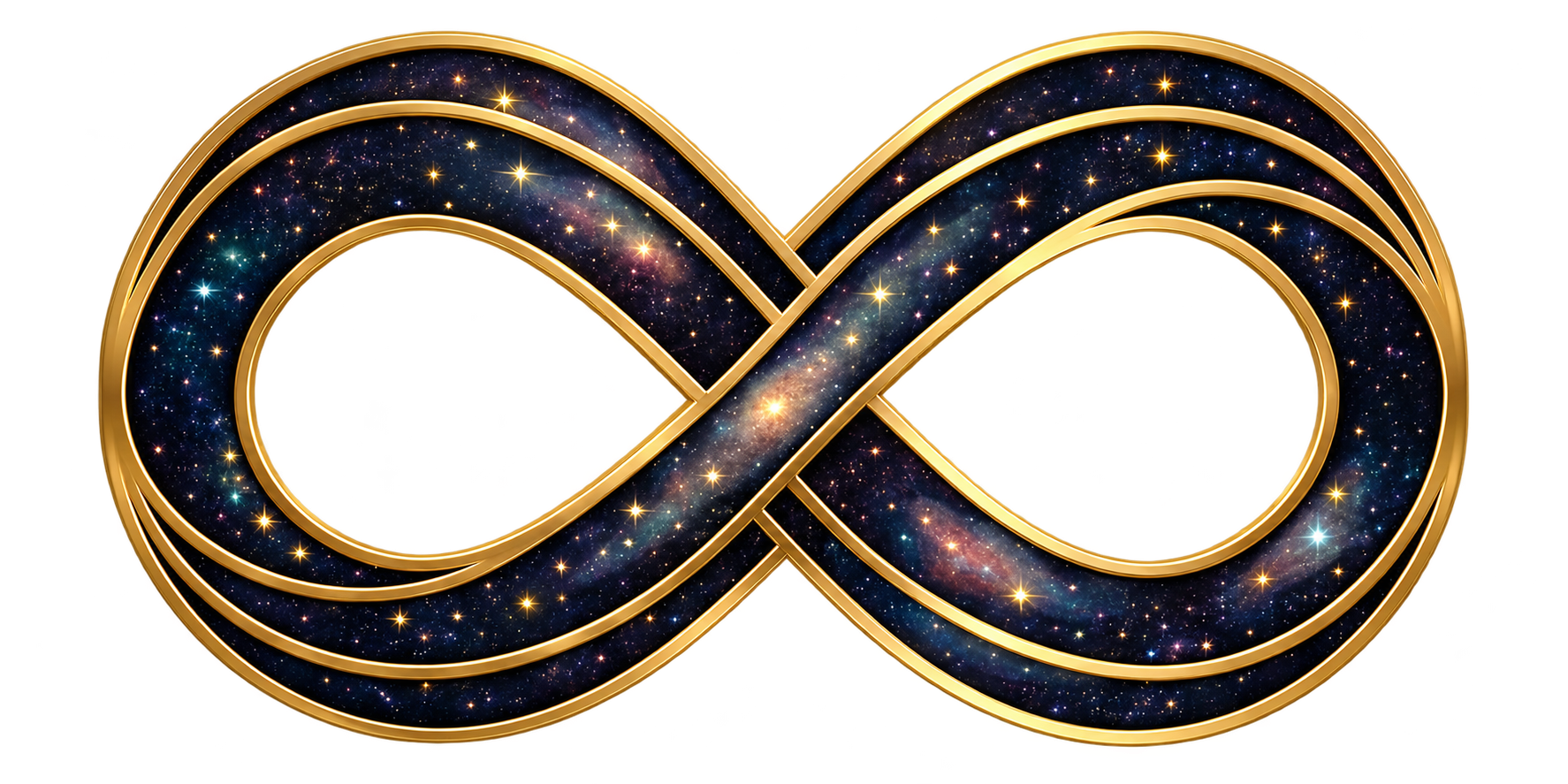 Infinity symbol surrounded by stars